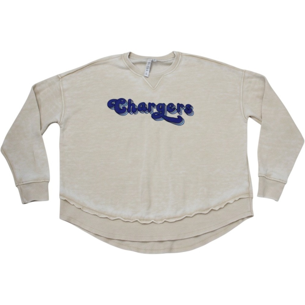 chicka-d Acid Wash Retro Chargers Graphic Sweatshirt Womens Medium Game Day